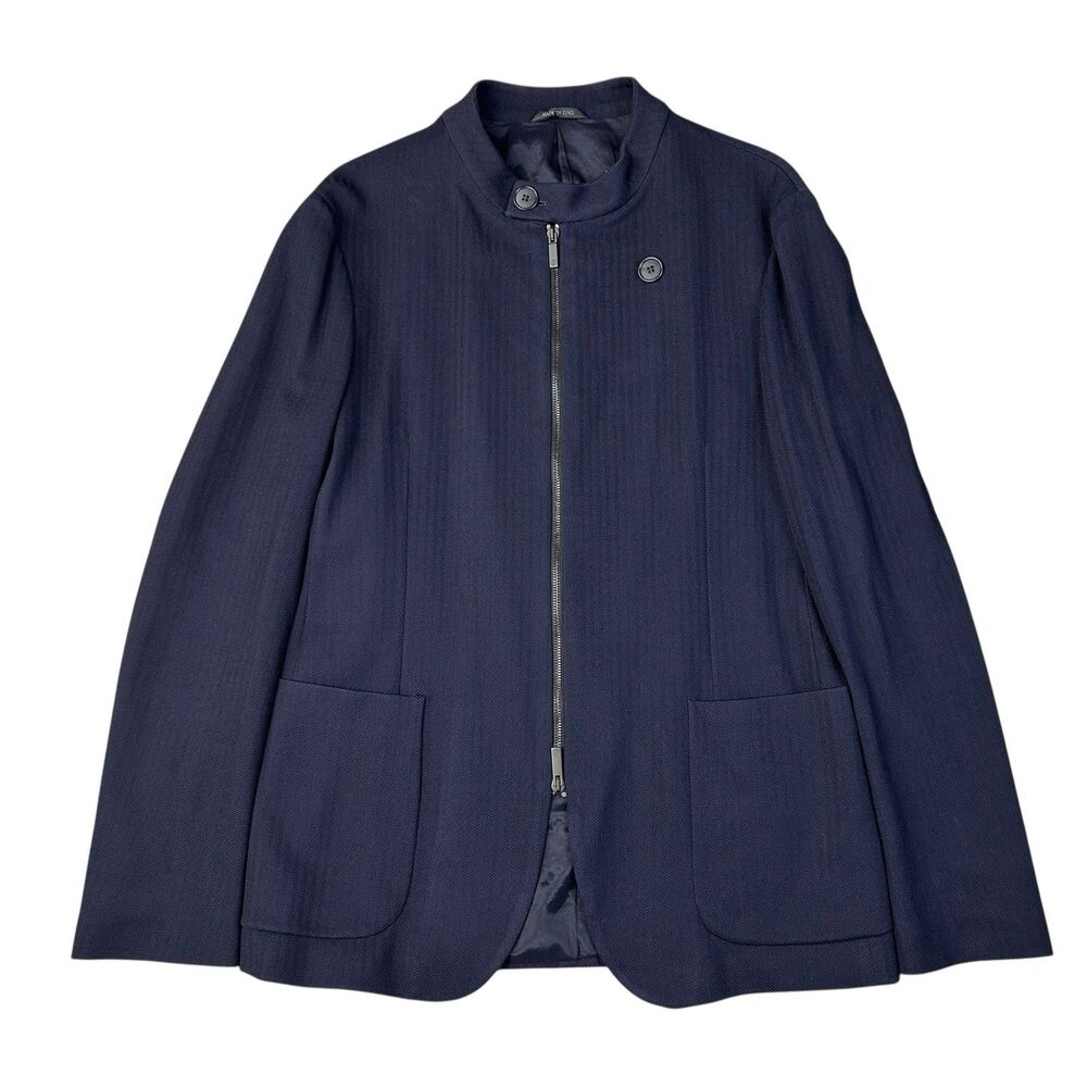Giorgio Armani Navy Full Zip Jacket Italy Mens EU 50 US 40R Luxury Casual
